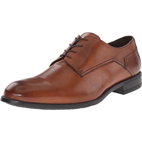 MENS BRUNO MAGLI Dark Brown Mahogany Leather Derby Oxford Lace Up Shoes 8.5